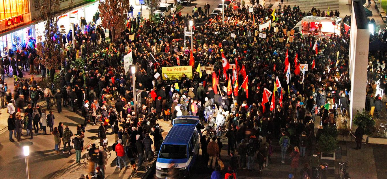 Schon vor knapp zwei Wochen demonstrierten Hunderte Nürnberger gegen Pegida.