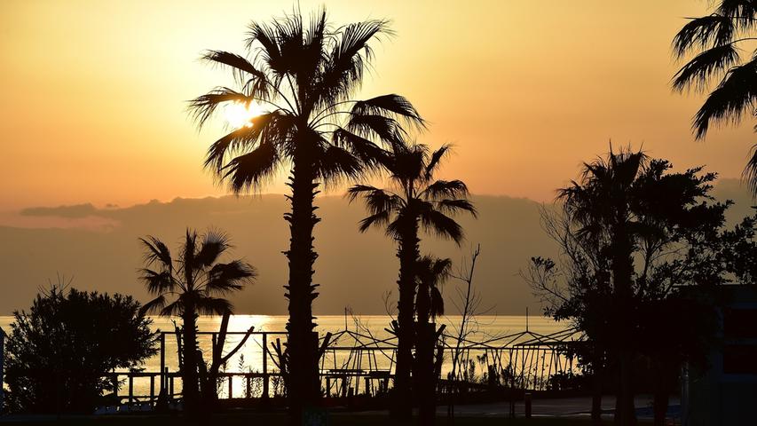 Auch am sechsten Kleeblatt-Tag an der türkischen Riviera herrschte Kaiserwetter. Temperaturen um die 20 Grad. Und in der Abendsonne grüßten Palmen die Fürther Vorzeigekicker.
