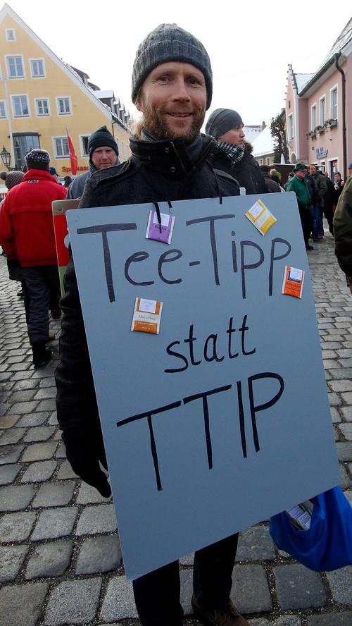 2015 neu hinzu gekommen: Der Protest gegen das Transatlantische Freihandelsabkommen TTIP.