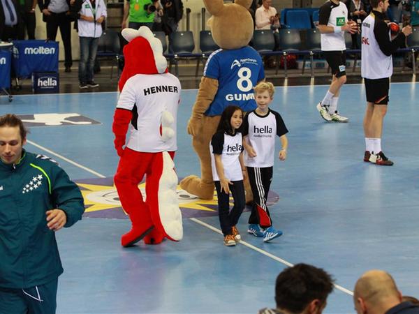 Der Buckenhofener E-Jugendliche Julius Gumbmann beim All-Star-Game der Handballer.