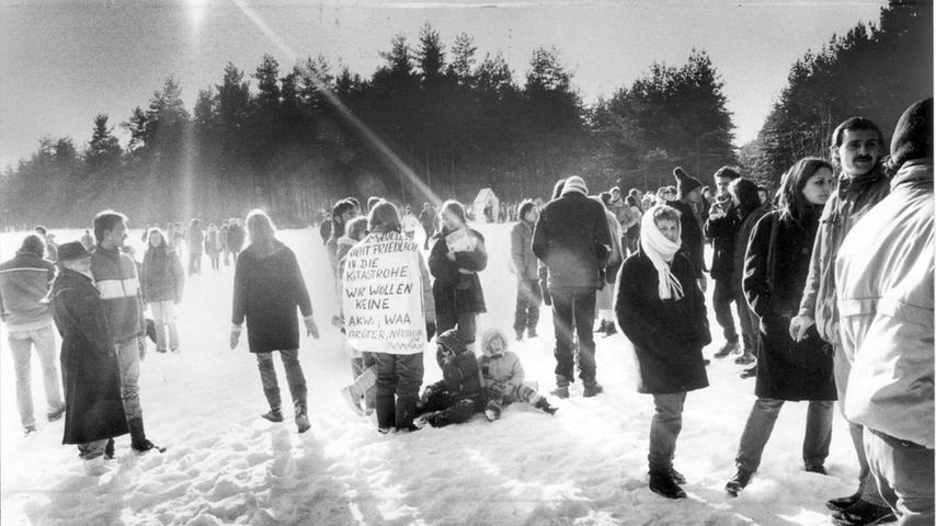 Wackersdorf vor 25 Jahren: Demonstranten 
