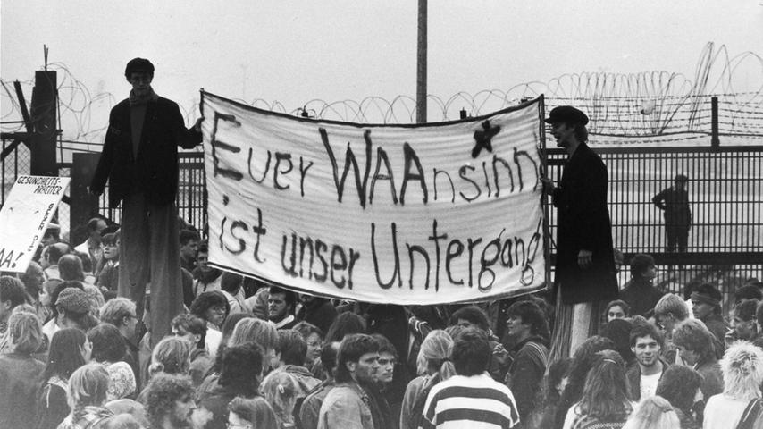Wackersdorf vor 25 Jahren: Demonstranten 