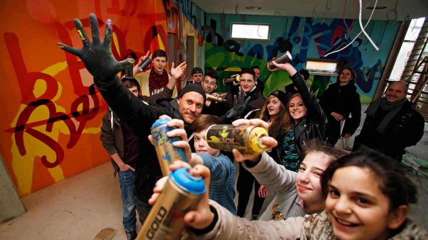 Kunst aus der Dose: Graffiti-Aktion beim Kinder-und Jugendhaus Bertha