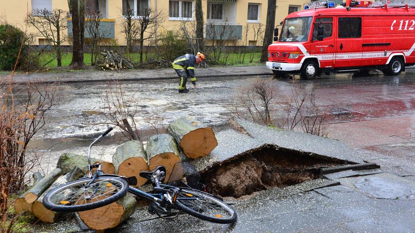 Der Orkan "Niklas" ist auch über Erlangen gefegt. In der Noetherstraße musste die Feuerwehr einen mächtigen Baum zerlegen, der auf die Straße gefallen war.  Mehr Bilder aus Erlangen...
