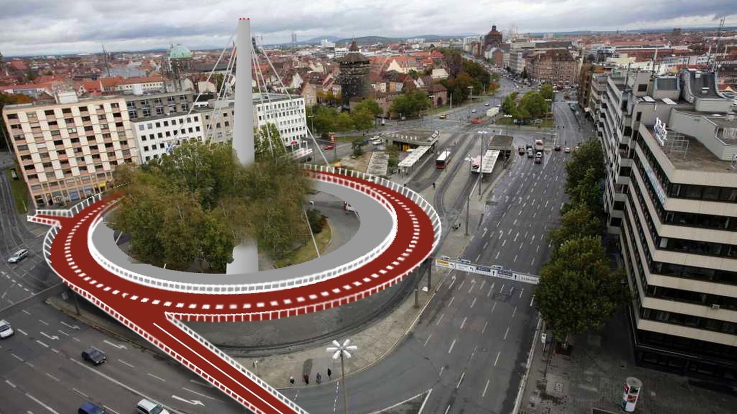 Radkreisel am Plärrer soll Radfahrer schützen