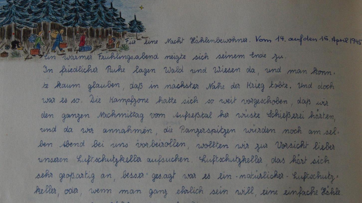 In der Ausstellung zu sehen: Ein Lagertagebuch einer Schulklasse aus Hamburg. Über die Kinderlandverschickung kamen die Schüler aus dem Norden in die Fränkische Schweiz.