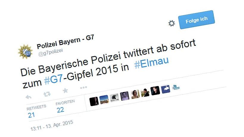 Bayerische Polizei startet G7-Infos auf Twitter und Facebook