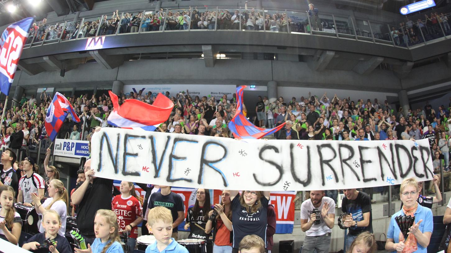 "Never surrender" - niemals aufgeben, ist die Devise des HC Erlangen in der Handball-Bundesliga.
