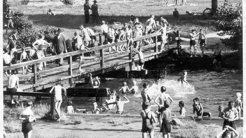 Badespaß in Regnitz und Pegnitz: Flussbäder waren früher beliebt