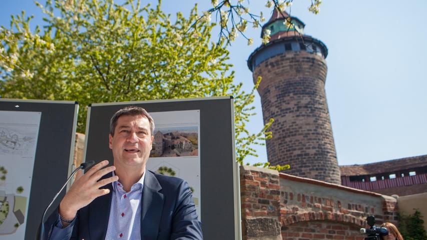 Finanzminister Markus Söder stellte am Freitag die neuesten Planungen rund um die Kaiserburg vor.