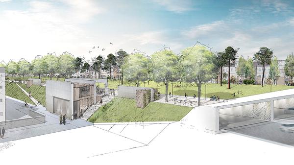 Nach der Straßeneinmündung "An den Rampen" soll auf dem Tunnel ein Park entstehen.