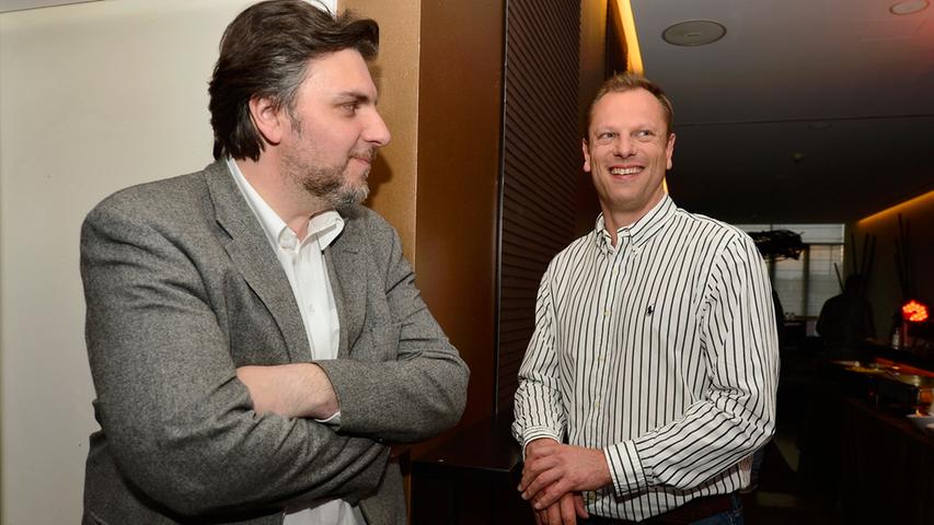 Die Macher: Geschäftsführer  Alexander Lolis und Trainer Ralph Junge (rechts) ließen sich die Feier freilich auch nicht entgehen.