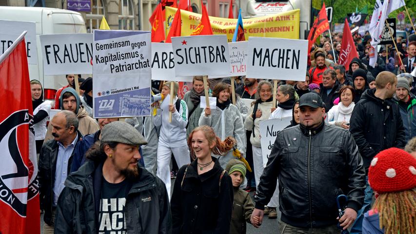 Fast 1500 Teilnehmer bei revolutionärer 1. Mai Demo in Nürnberg