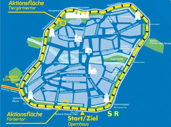 Der Streckenplan für das Rennen am Sonntag. Der Streckenplan für das Rennen am Sonntag.