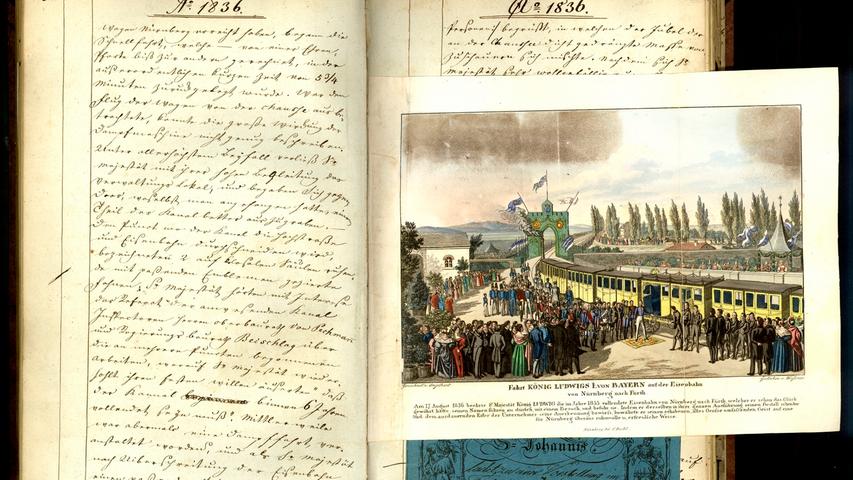 Der bayerische König Ludwig I. höchstselbst wollte sich die erste Bahnfahrt mit einer Dampflok zwischen Nürnberg und Fürth am 7. Dezember 1835 nicht entgehen lassen.