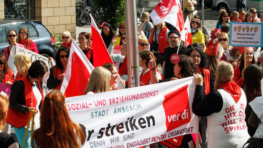 1800 Teilnehmer bei Kita-Streik in Nürnberger Innenstadt