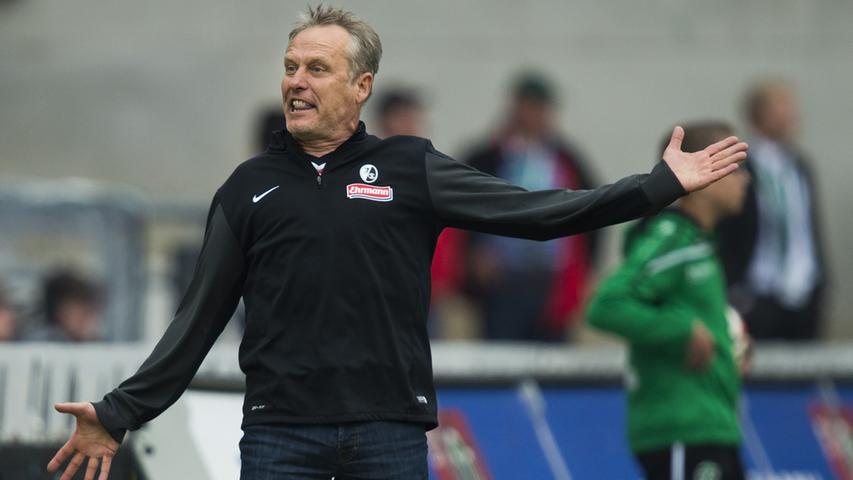 Freiburgs Trainer Christian Streich musste mit dem Sportclub den Weg in Liga zwei antreten...