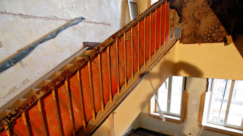 Das Treppenhaus bleibt erhalten.