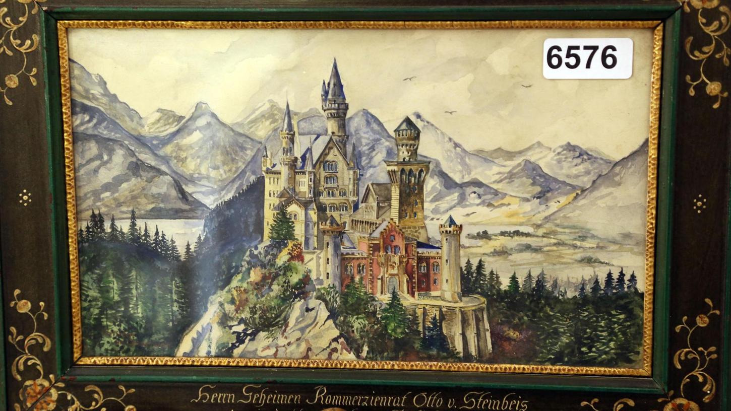Den Höchstpreis von 100.000 Euro erzielte dieses "Neuschwanstein"-Bild von Adolf Hitler.