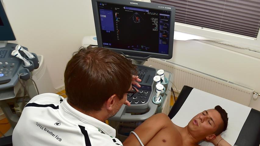 ...die 3D-Herz-Ultraschall-Untersuchung stellte den Abschluss der Leistungstests dar. Am Montag beginnt der Trainingsauftakt für die SpVgg Greuther Fürth.