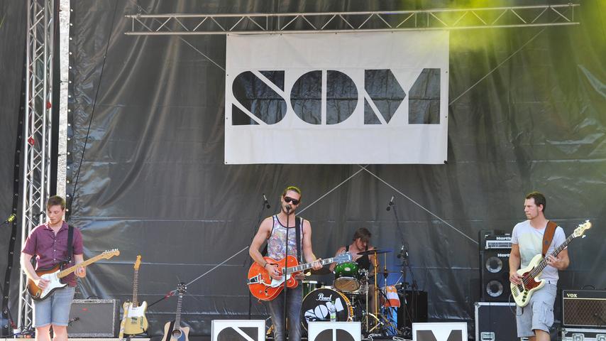 Die Band Sound organic Matter (SOM) besteht aus dem Gitarristen Sebastian Kerschbaume, Sänger Michael Lang, Manuel Oberhofer an den Drums und Bassist Alexander Schnell (von links).