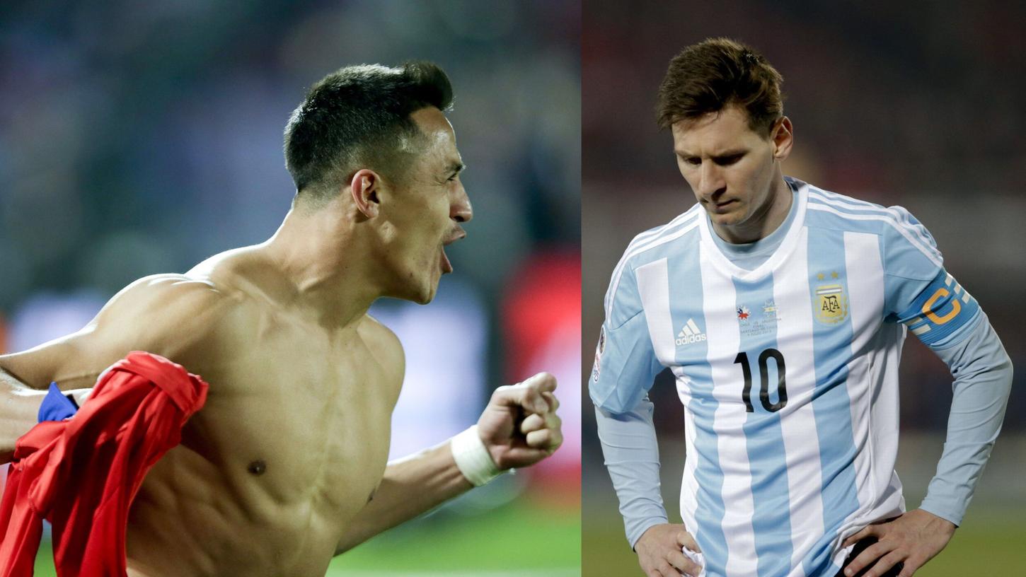 Während die Chilenen um Alexis Sanchez ihren großen Triumph feierten, trauerten die Argentinier.