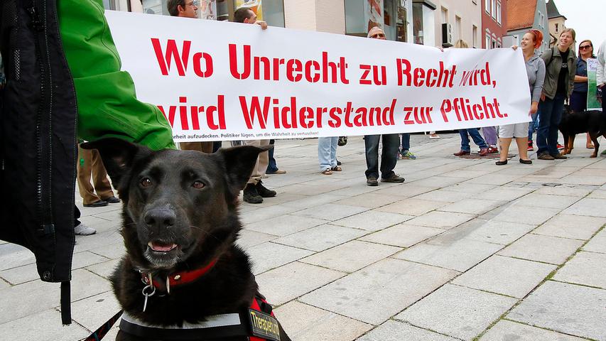 Pfeifen und Plakate: Neumarkts Hundefreunde sind sauer