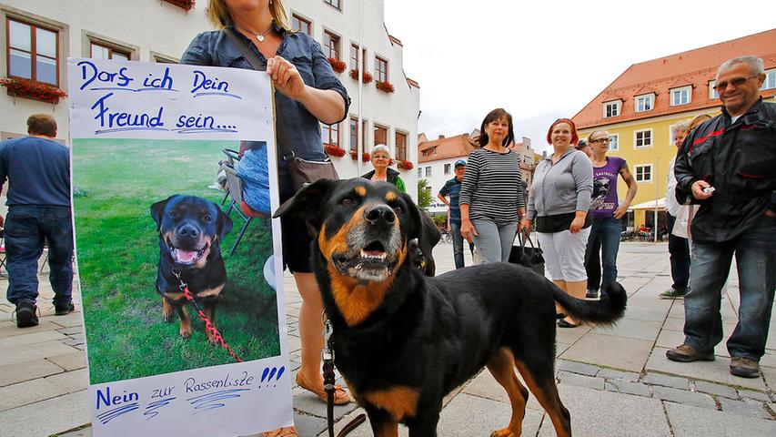 Pfeifen und Plakate: Neumarkts Hundefreunde sind sauer