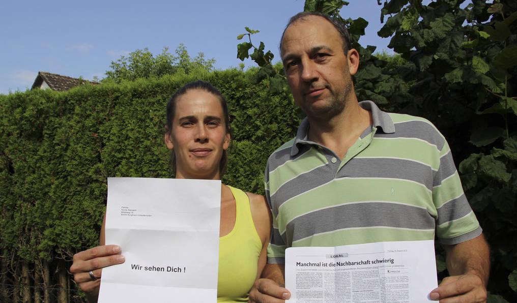 Die Riemanns werden sich von dem anonymen Brief nicht einschüchtern lassen. Die Riemanns werden sich von dem anonymen Brief nicht einschüchtern lassen.