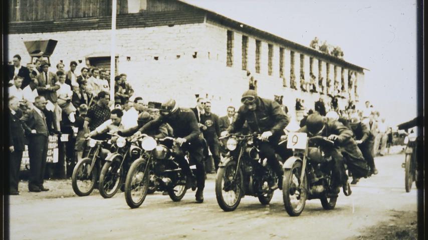 Start und Ziel waren beim Rennen 1950 am ehemaligen Sägewerk Schcmidt in der Nürnberger Straße.