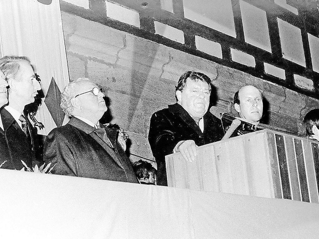 Franz-Josef Strauß machte 1984 Wahlkampf in Schwabach 