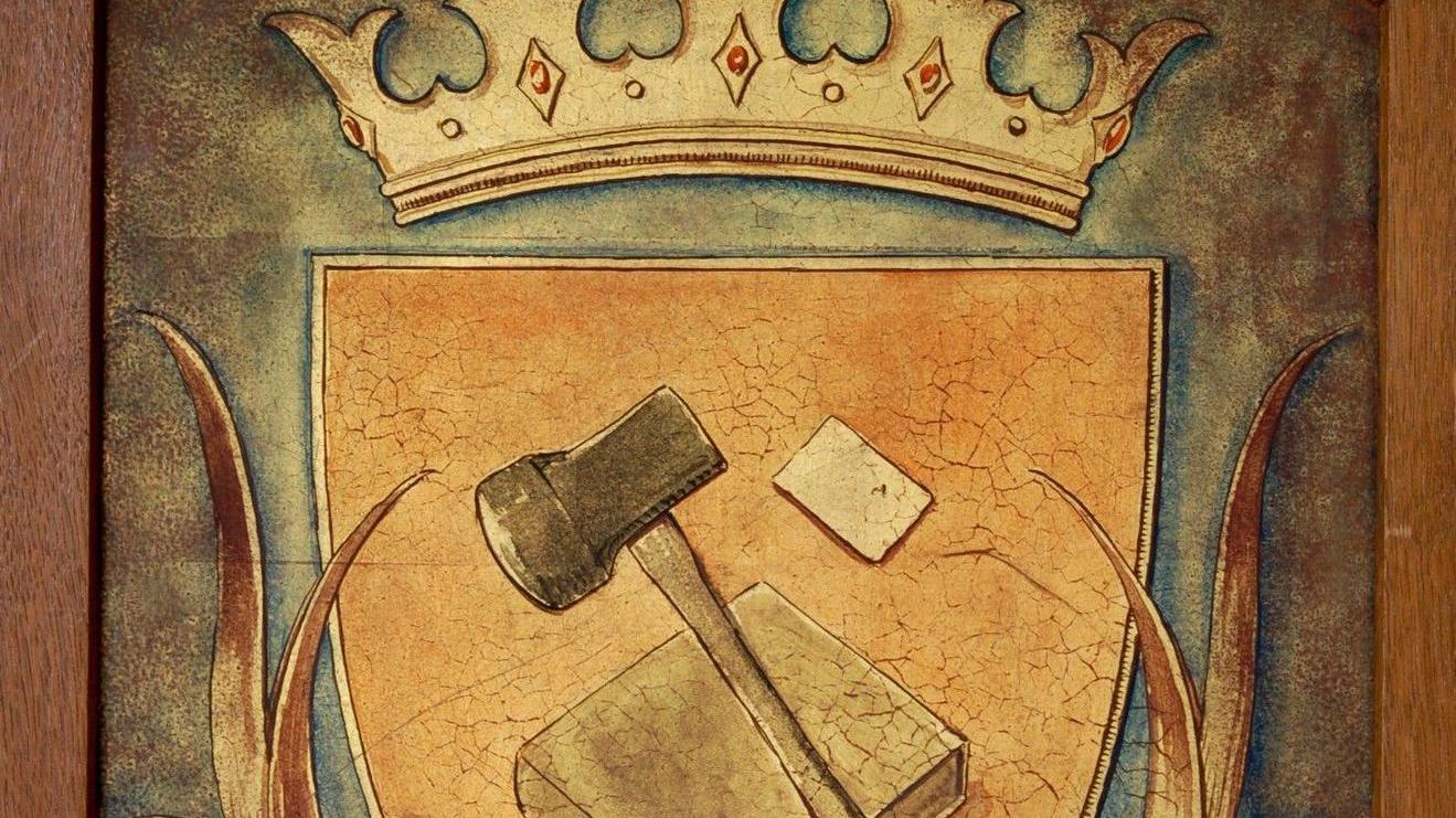 Das Wappen der Goldschläger. Es ist im Schwabacher Stadtmuseum ausgestellt.