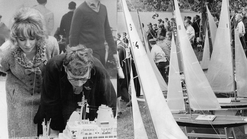 Bei strahlendem Sonnenschein ging gestern Abend die zweitägige Internationale Schiffsmodell-Regatta, die der Modellbauclub Nürnberg auf dem kleinen Dutzendteich ausgerichtet hatte, zu Ende.  Hier geht es zum Artikel vom 19. September 1965: Kleiner Dutzendteich war Hafen