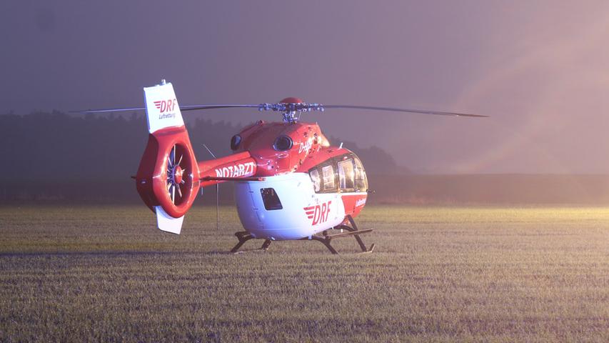 Hubschrauber-Einsatz nach schwerem Unfall an der B14