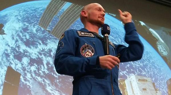 Der Star des Abends? Astronaut Alexander Gerst, der bei seinem Vortrag das Audimax bis auf den letzten Platz füllte.