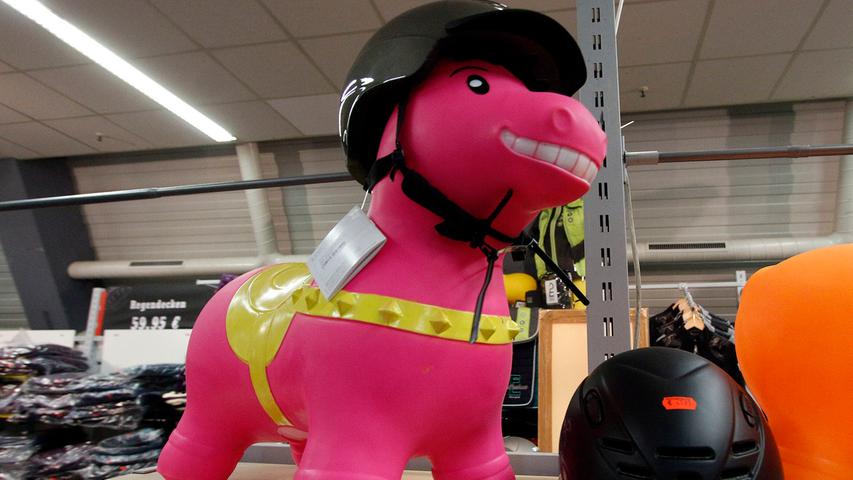 Die preiswerte Alternative zum Pony könnte diese pinkfarbene Version sein: Braucht nichts zu fressen und kann jederzeit wieder in die Ecke gestellt werden.