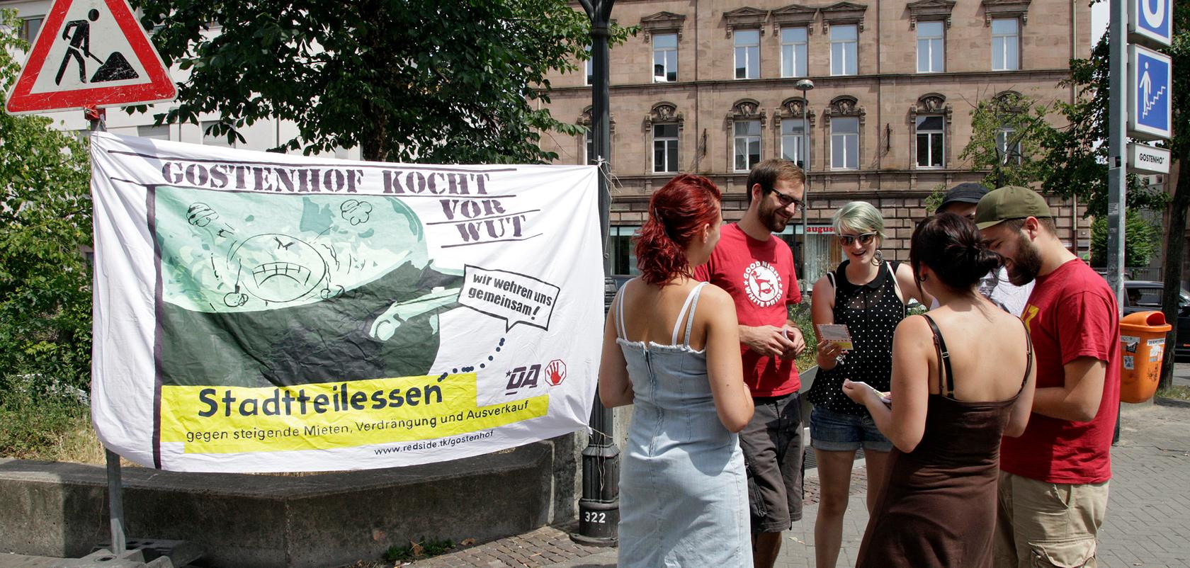 Gentrifizierung in Gostenhof? Seit einiger Zeit demonstrieren immer wieder Organisationen gegen die Verdrängung von weniger betuchten Bürgern aus dem Nürnberger Stadteil.