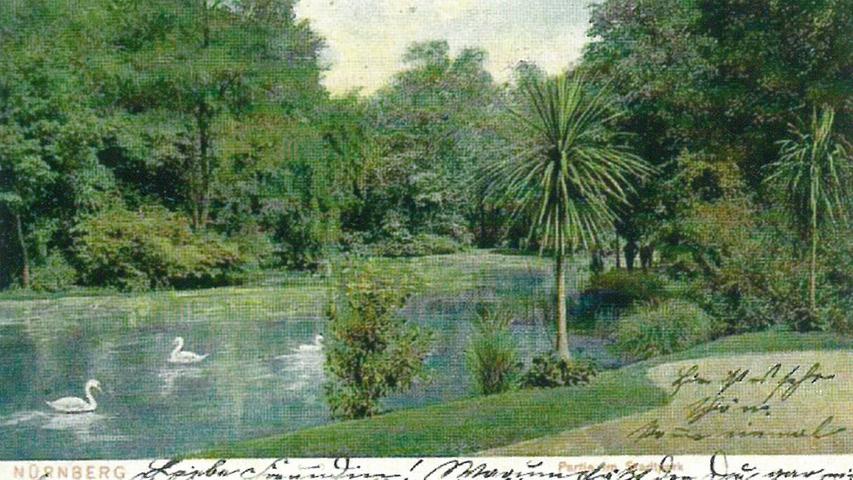 Der Stadtparkweiher im Jahr 1903.