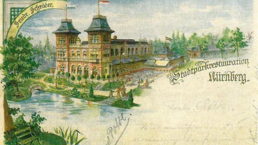 Stadtpark-Restauration: EIn Bild einer Postkarte von 1896 des Stadtpark Restaurant.