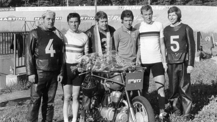 Früher war die Weltklasse der Steher (hier 1973 mit Peter Schindler) oft am Reichelsdorfer Keller am Start.