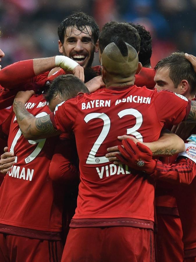 Lockerer Heimsieg: Die Bayern feierten das 2:0 gegen die Hertha.