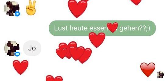 Sogar Herzen fliegen lassen ist mit dem neuen Messenger möglich.