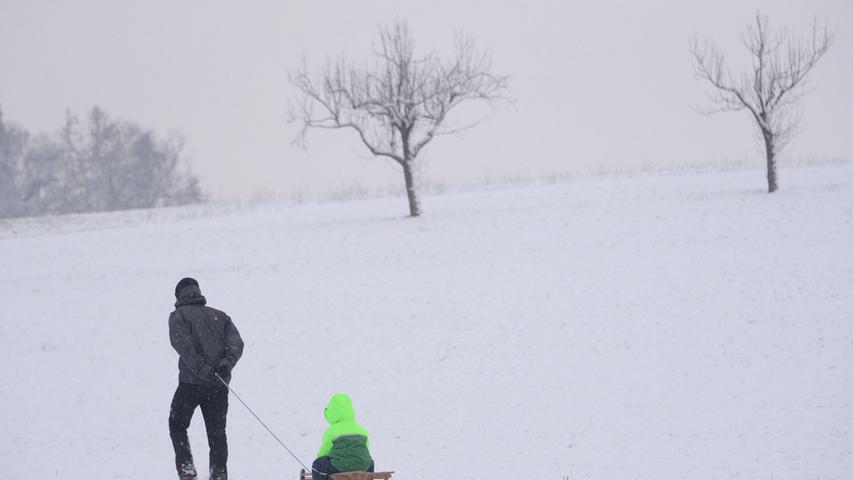 Schön viel Schnee: Die weiße Pracht in Erlangen