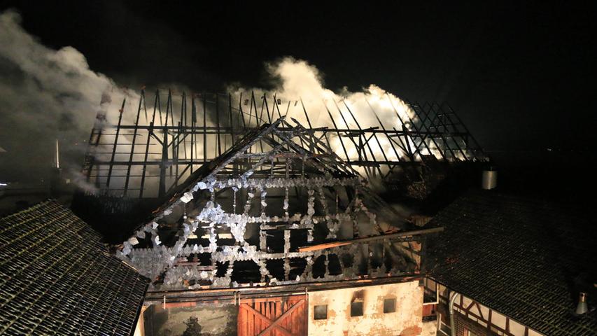 Großbrand in Mastbetrieb: Rinder fallen Flammen zum Opfer
