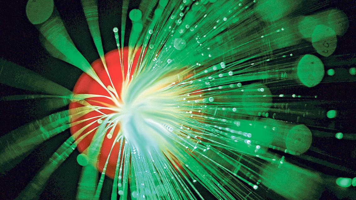 Glasfasern versprechen eine schnelle Internetübertragung.