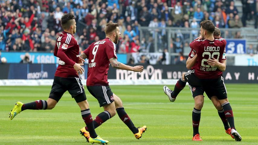 1:0 für den Club! Nürnberg zeigt sich kaltschnäuziger als die Löwen in der Mitte der ersten Halbzeit.