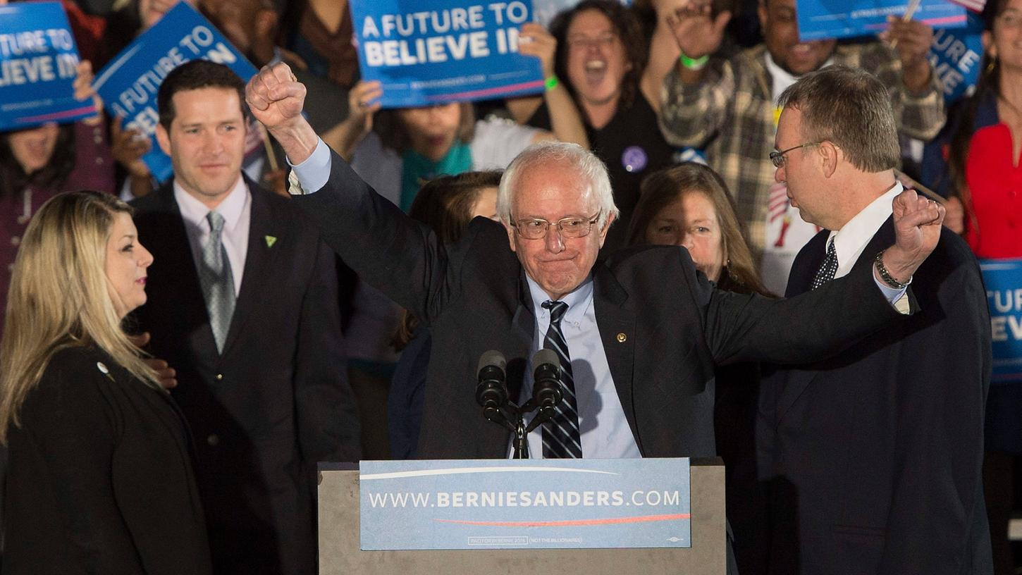 Bernie Sanders lag bei den US-Vorwahlen in New Hampshire bei den Demokraten weit vor Hillary Clinton.