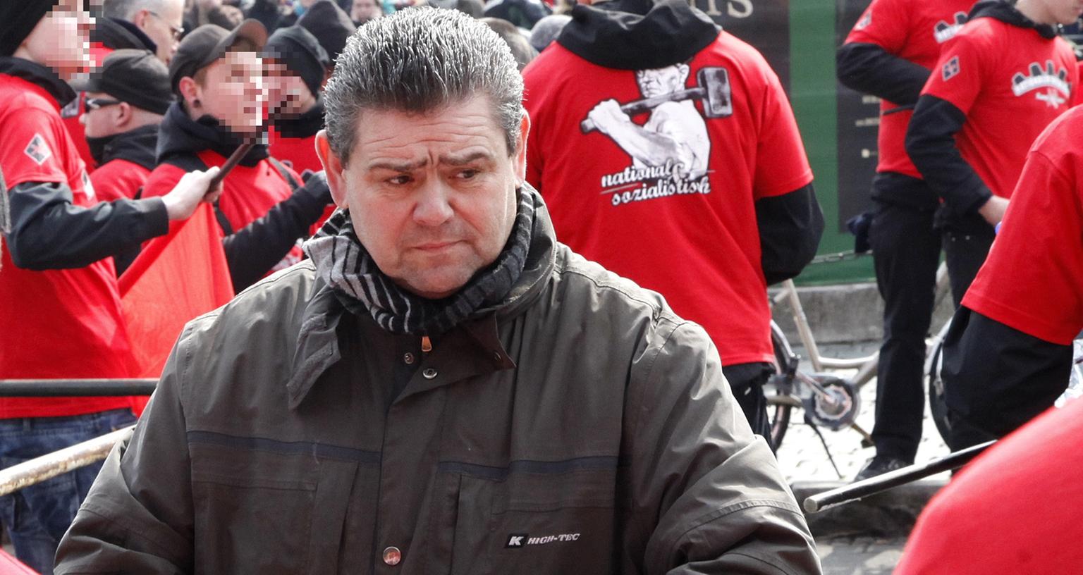 Rainer Biller im März 2013 bei einer Demo in Nürnberg (Archivbild).