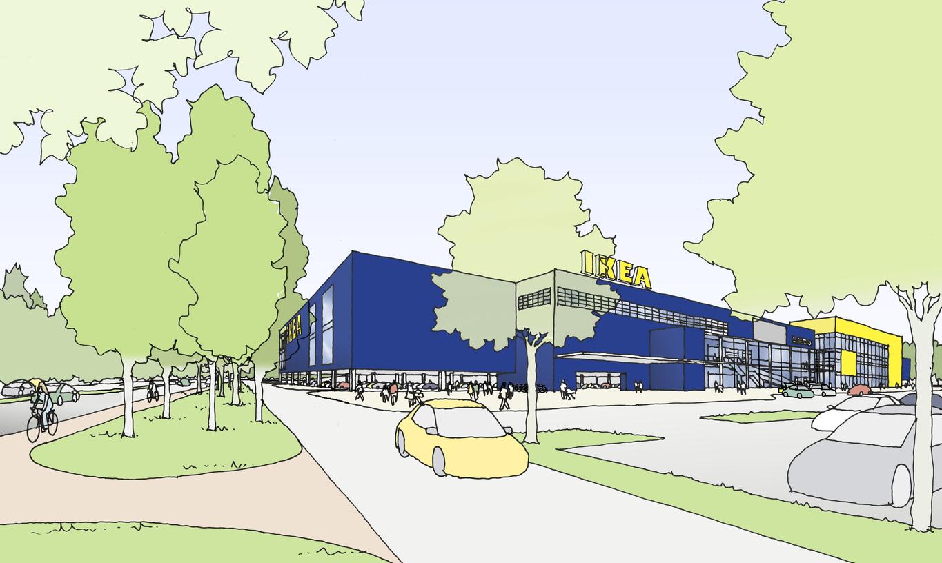 Die Pläne für den geplanten Ikea-Neubau in der Regensburger wurden bereits ausgefeilt: 36.000 Quadratmeter Nutzfläche und 1550 Parkplätze sollen entstehen.