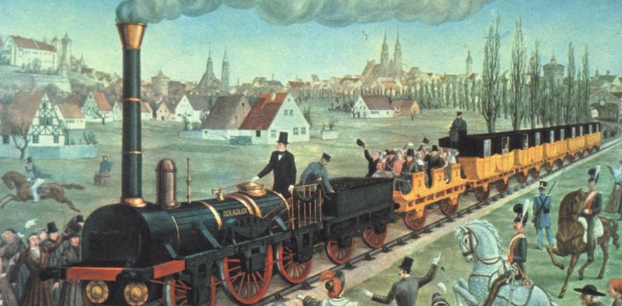 ... fiel mit der Jungfernfahrt des "Adler" vom Nürnberger Plärrer zur Fürther Freiheit der Startschuss in ein neues Zeitalter. Damit ging der Platz in die Annalen der deutschen Eisenbahngeschichte ein.